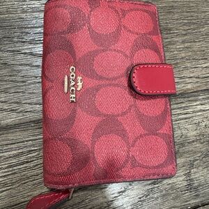 Coach Signature Red Wallet